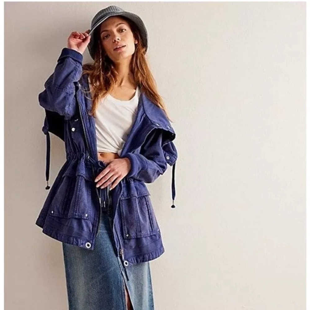 Free People We the Free Surplus Future Utility Parka Blue Size XS NWOT